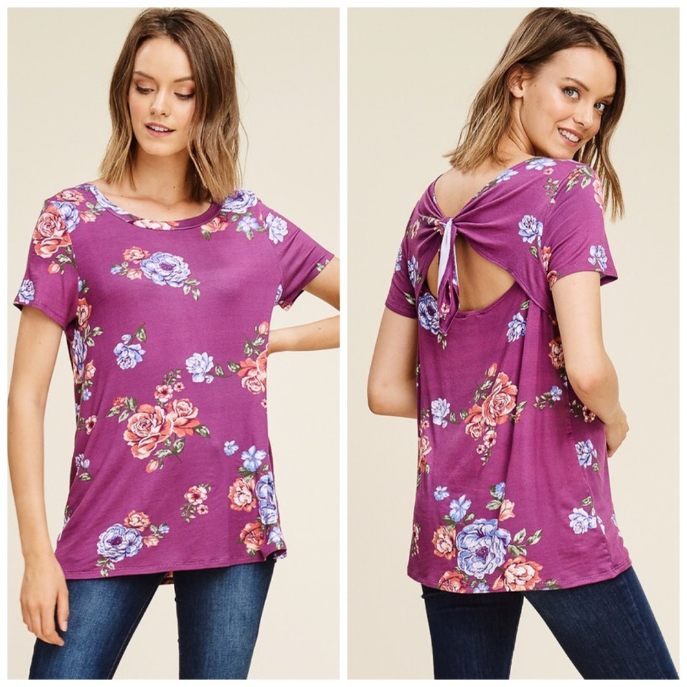 LAST 1! 💕 Short Sleeve Tie Back Top! - Picture 5 of 8
